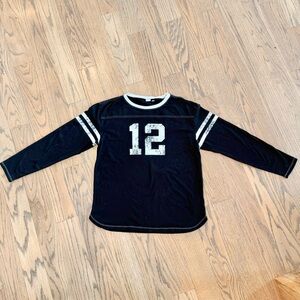 TNA Black and White Crew Neck Long Sleeve Size Small